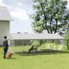 PawHut Large Dog Kennel with Roof and Safety Lockable Latches, Heavy-Duty Galvanized Steel Dog Run Chain Link w/ Waterproof UV-Resistant Cover, 19.7' x 9.8' x 7.1'