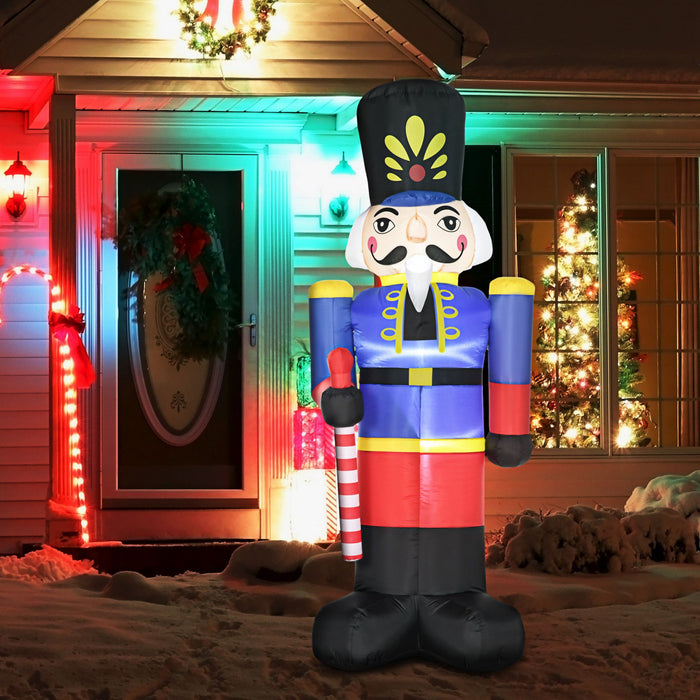Homcom 8ft Nutcracker Soldier Inflatable Christmas Decoration
