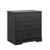 Prepac Rustic Ridge Farmhouse 3-Drawer Nightstand - Black