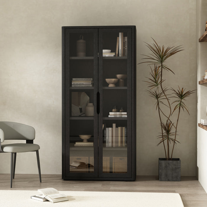 Rivington Modern 38\" Bookcase Cabinet in Black