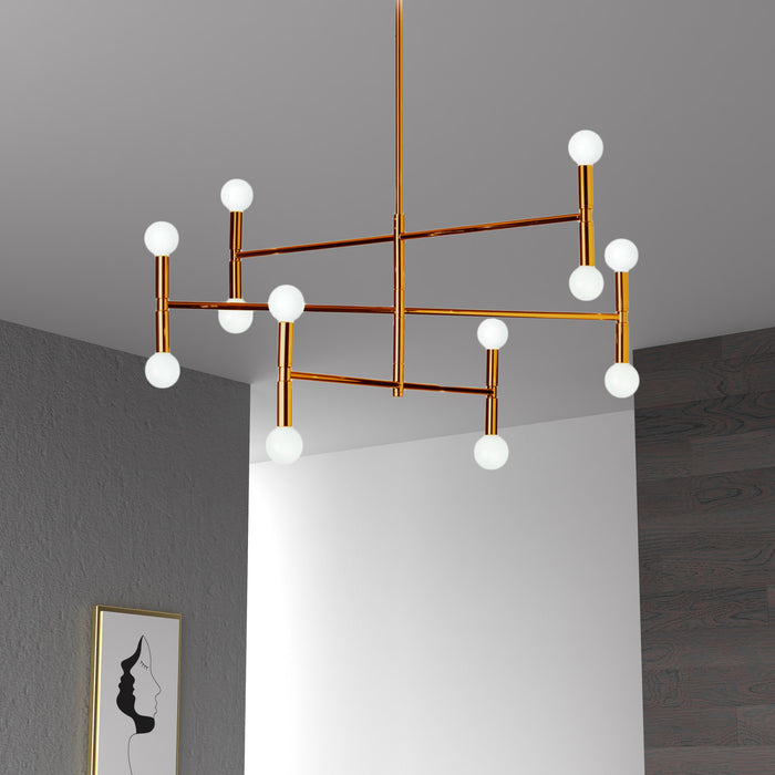 Dainolite Ava 12 Light Chandelier Medium Vintage Bronze Finish Lamp