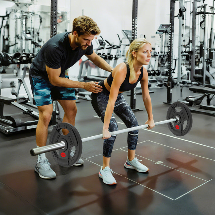 Soozier 2 x 22lbs Weight Plates Set, 2-Inch Barbell Weights Set