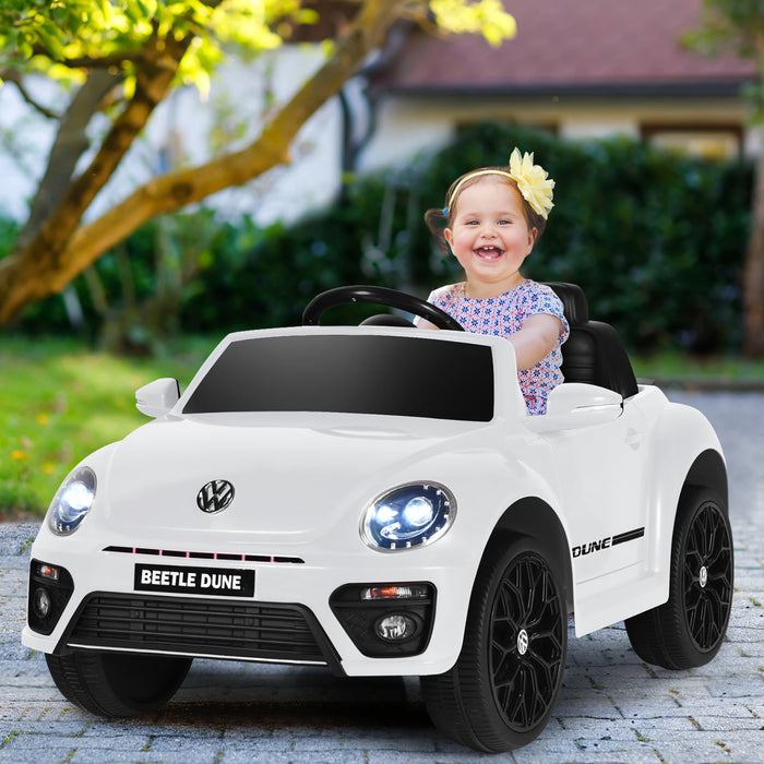 Costway 12v Kids Ride On Car Licensed Volkswagen Beetle W/ Remote Control & Music White