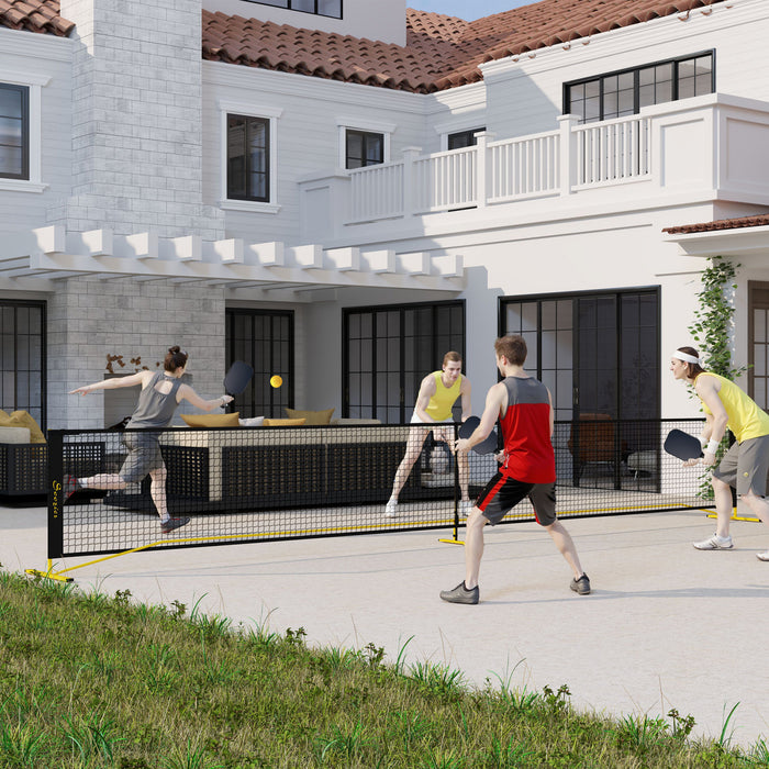 Soozier 22ft Regulation Portable Pickleball Net With Carrying Bag, Yellow