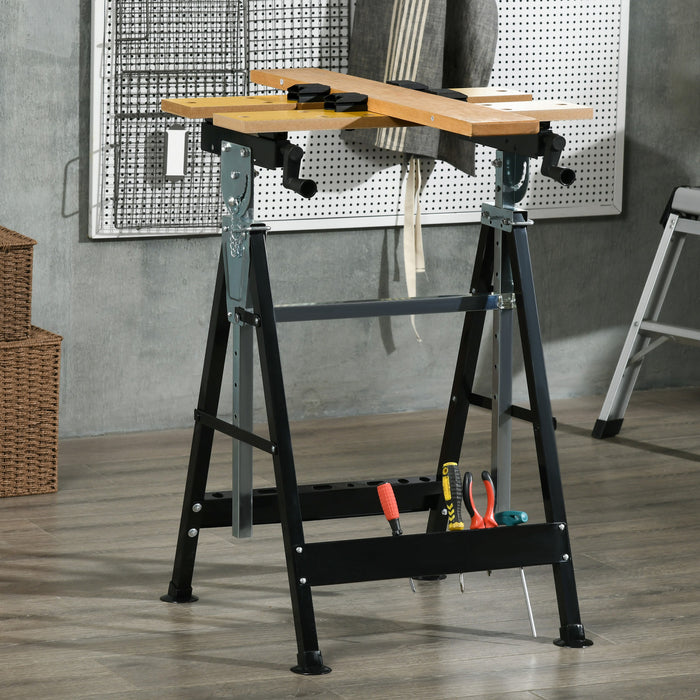 Homcom Work Bench With Adjustable Height And Angle