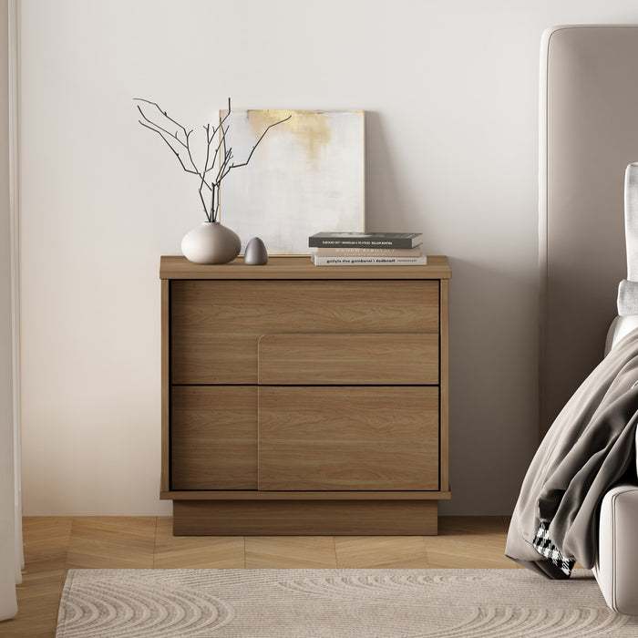 Horizon Modern 22\" Nightstand in Maple (2-Drawer)