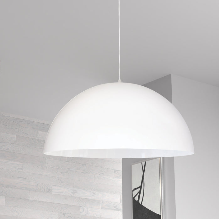 Dainolite Ofelia 1 Light Pendant Large Matte White Lamp