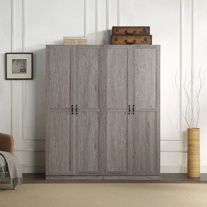 Hopkins Modern 30\" Storage Cabinet in Gray (7-Shelf) - Set of 2 Armoire