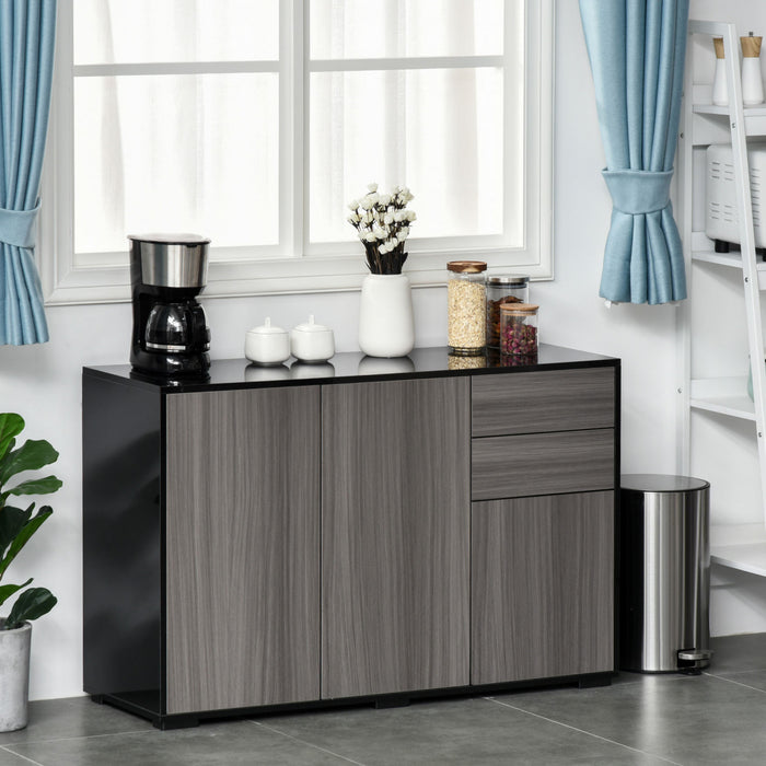 HOMCOM Kitchen Sideboard with Push-Open Drawers and Storage Cabinets