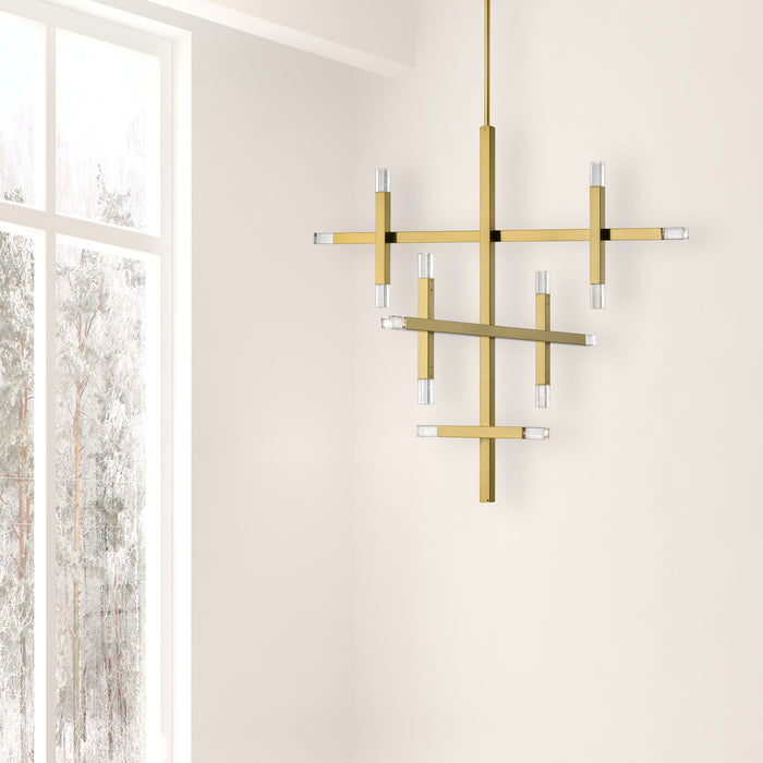 Dainolite Francesca Chandelier 42w Aged Brass Acrylic Diffuser Lamp