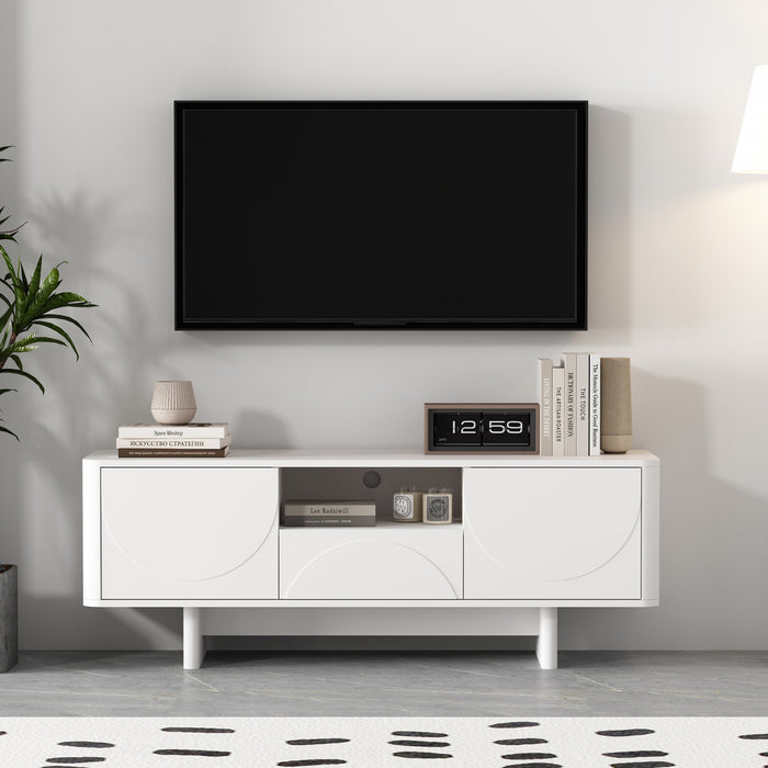 Ella Modern 59\" TV Stand in White