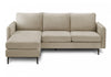 Upholstered, Chaise Sofa Lounger, 85" Wide, Beige Fabric, Black Metal Legs Sofa | Sofa Chaise Longue Rembourre, 85" De Large, Tissu Beige, Pieds En Metal Noir