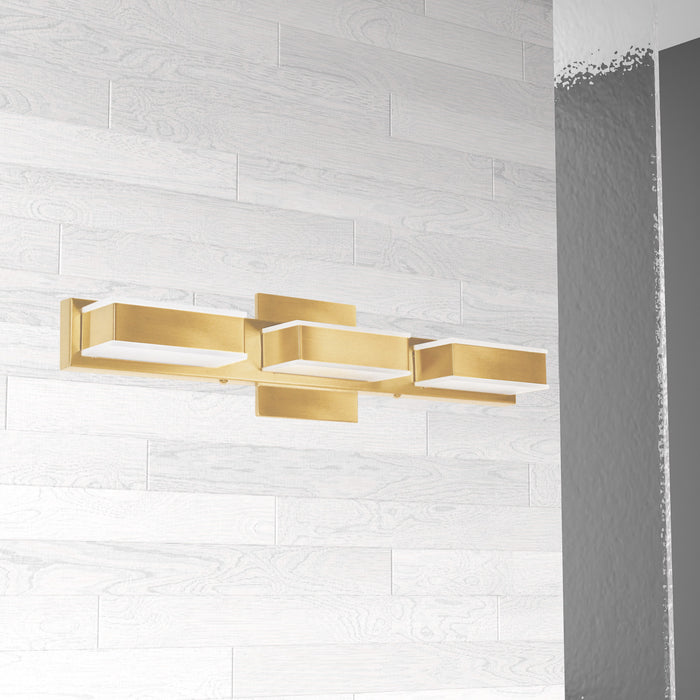 Dainolite Viola 3 Light LED Wall Vanity Light Aged Brass Finish Lamp