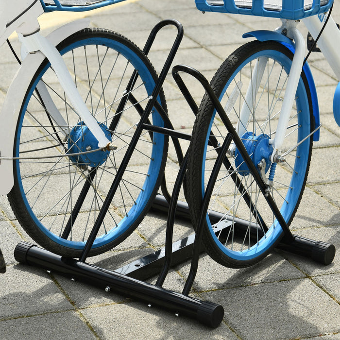 Soozier 2 Rack Bicycle Floor Stand, Bike Parking Garage