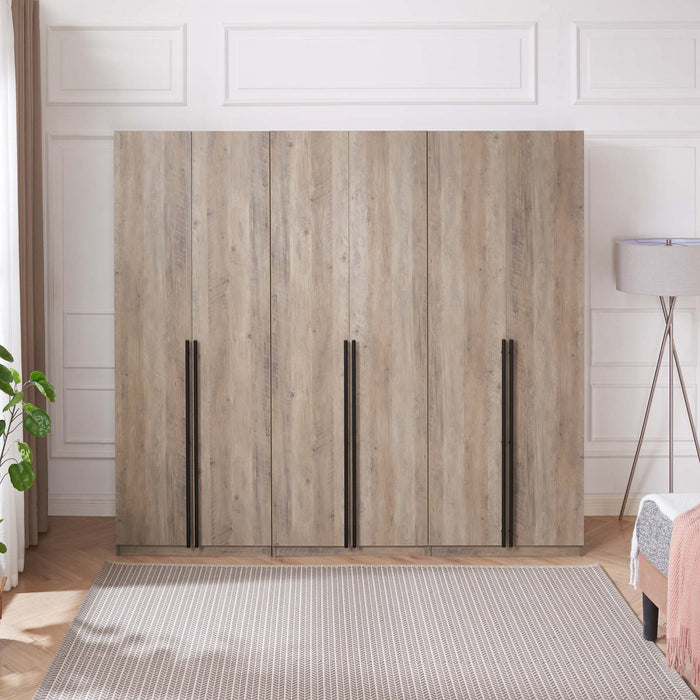Lee Modern 32\" Wardrobe Closet in Rustic Gray - Set of 3 Armoire