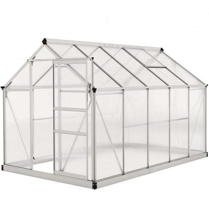 Outsunny Greenhouse, Walk-in Hot House, Clear Pc Board With Sliding Door
