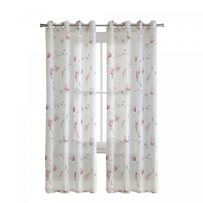 Habitat Symphony Rose Sheer Grommet Curtain Panel - 52 x 84