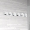 Dainolite Verona 6 Light Vanity Light Polished Chrome Finish White Glass Shade Lamp|Lumière de coiffeuse Verona de Dainolite avec abat-jour en verre blanc, fini chromé poli et 6 ampoules