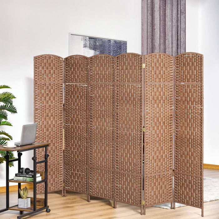 Homcom Double Hinged Woven Wicker Room Divider And Privacy Screens
