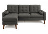 Upholstered Chaise Sofa Lounger, 85" Wide, Grey Fabric, Walnut Solid Wood Legs, Modern Sofa | Sofa Chaise Longue Rembourre, 85"L, Pieds En Bois Massif De Noyer, Moderne