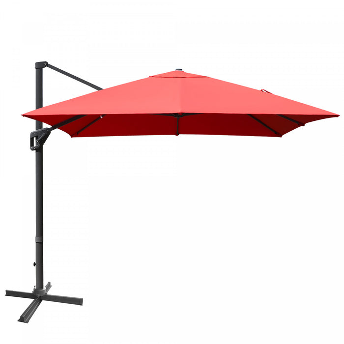 Costway 10'x13' Patio Offset Cantilever Umbrella Aluminum 360° Rotation Tilt Orange