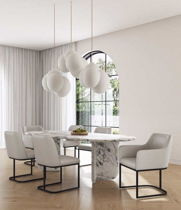 Serena Modern 6-Piece Dining Set in Light Gray Dining Chair
