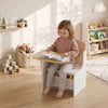 Qaba Kids Desk and Chair Set for Ages 3-5, Toddler Activity Table and Chair with Under Seat Storage Drawer, for Reading, Painting and Playing, White