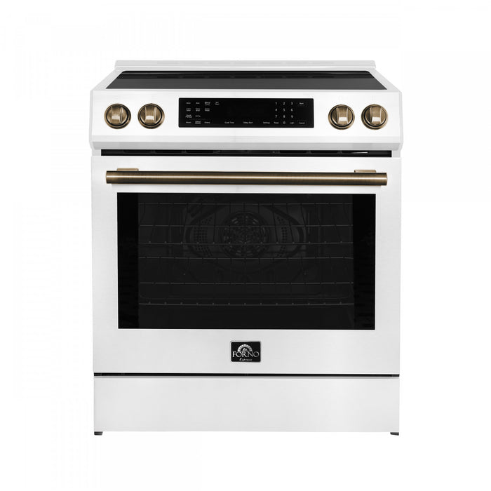 Forno Donatello Espresso 30\" Induction Range, White - FFSIN0905-30WHT