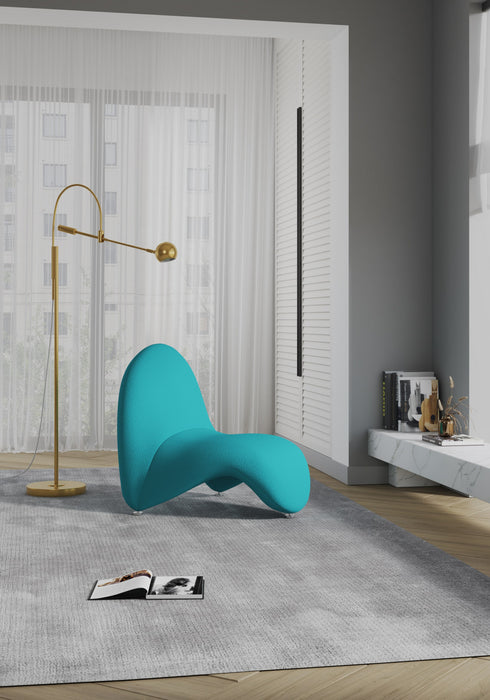 MoMa Modern Wool Blend Accent Chair in Teal - Set of 2