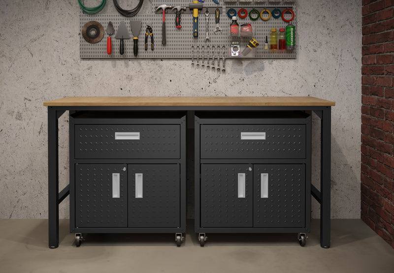 Fortress Modern 3-Piece Garage Set in Charcoal Gray Garage Storage