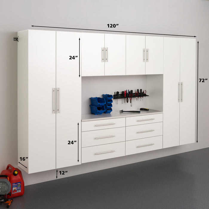 Hangups 120-inch 6-piece Garage Storage Cabinet Set I - White
