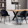 HOMCOM Dining Chairs Set of 2, Mid-Back Velvet-touch Upholstery Side Chair