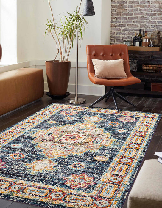Lotus Navy Rug 5'0\" x 8'0\"