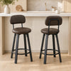 HOMCOM Bar Stools Set of 2, Swivel Counter Height Barstools Brown