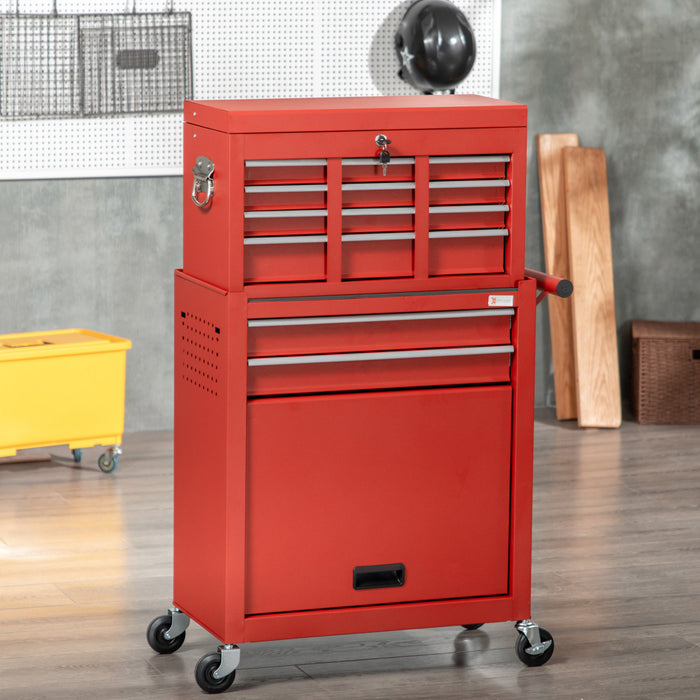 Durhand 6-drawer Lockable Tool Chest Rolling Workshop Tool Organizer