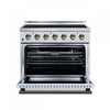 Forno Galiano 36 Inch Freestanding Electric range, 5 radiant burners, 5.36 cu.ft., White - FFSEL6083-36WHT Electric Range | Cuisiniere electrique Galiano de 36 po, 5 foyers radiants, 5,36 pi³, blanc – FFSEL6083-36WHT