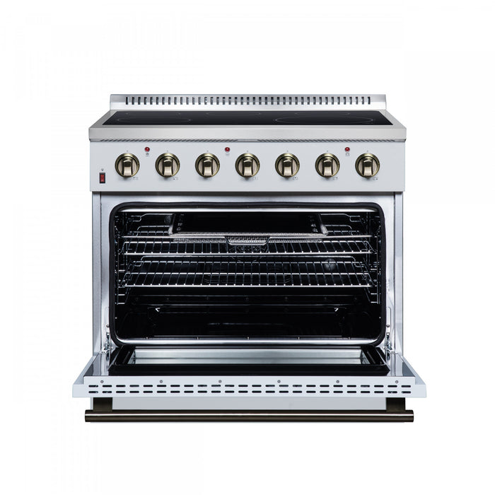 Forno Galiano 36 Inch Freestanding Electric range, 5 radiant burners, 5.36 cu.ft., White - FFSEL6083-36WHT Electric Range
