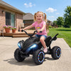 Qaba 12V Kids ATV, Electric Ride On Quad with Dual Motors, Rear Suspension, 2.2 MPH Max, Light-Up Wheels, Music, Horn, USB, MP3, Headlights for Boys Girls 3-6 Years, Black