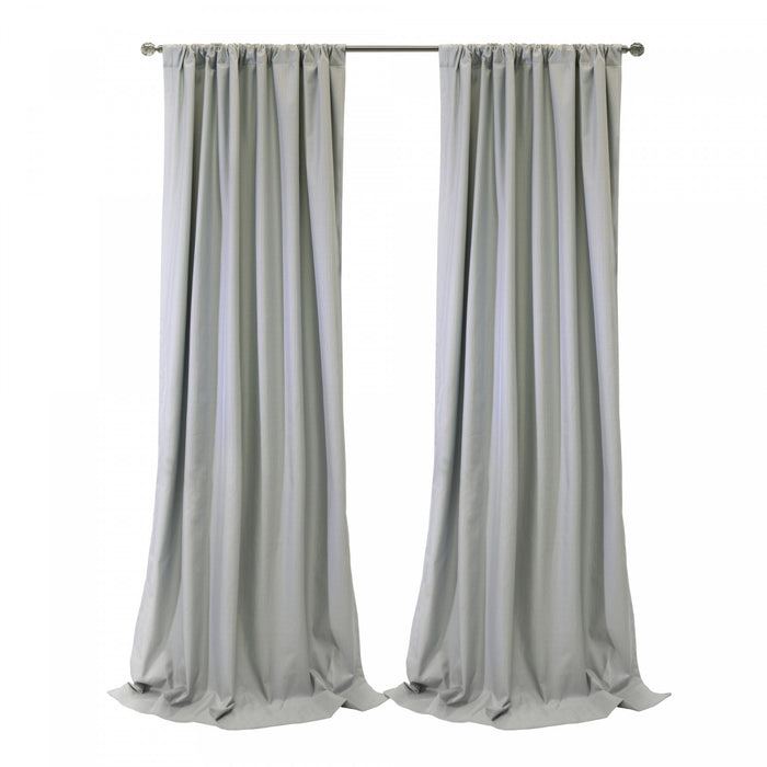 Thermaplus Brooklyn Grey Blackout Dual Header Curtain Panel - 52 x 63