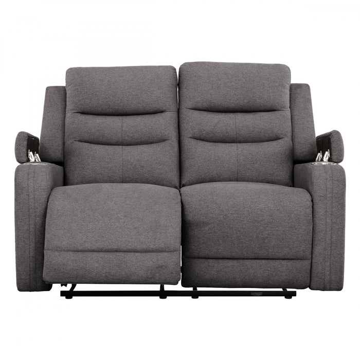 Preston 54 in. Upholstered Power Reclining Loveseat - Grey