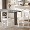 HOMCOM Farmhouse Wood Dining Chairs Set of 2 with Cross Back, White