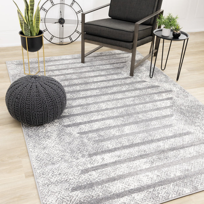 Covington Distressed Geometric Lines Indoor Area Rug - 6'7\" x 9'10\"
