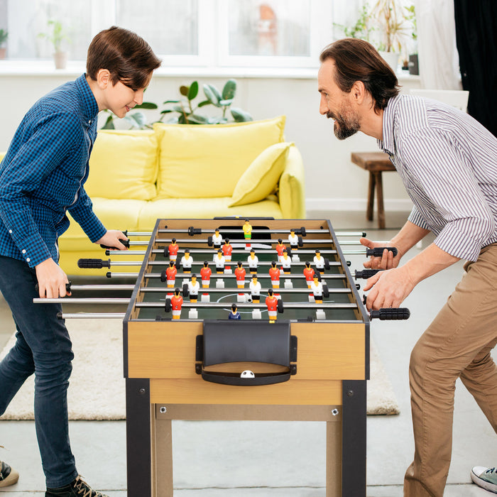 Soozier 43'' 4-in-1 Multi-gaming Table, Tabletop Billiards Hockey Table Tennis Foosball Game, Easy Set Up For Whole Family, Compact For Storage, With Score Boards, Balls, Cues, Chalk, Brush