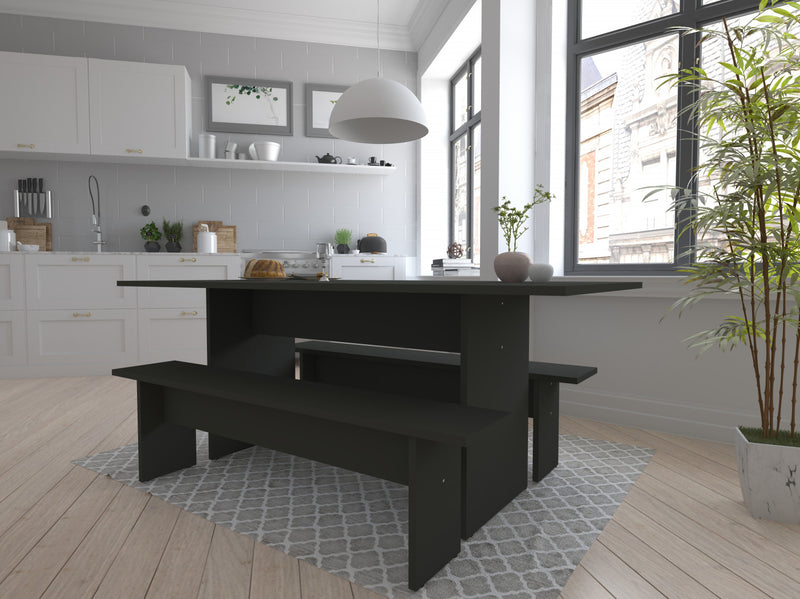 Nomad Modern 3-Piece Dining Set in Charcoal