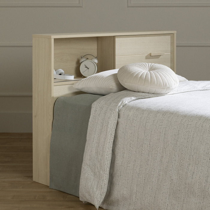 Noah Bookcase Headboard Bleached Oak - South Shore