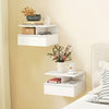 HOMCOM Floating Nightstand Set of 2, Bedside Table with with Power Outlets