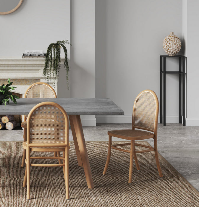 Paragon Industry Chic Cane Back Wood Upholstered Dining Chair in Oatmeal - Set of 4