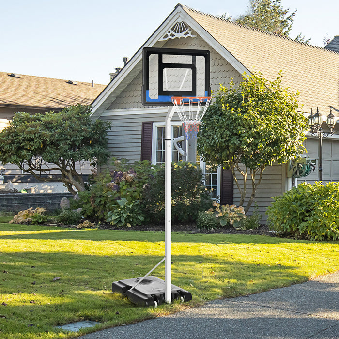 Soozier Height Adjustable Basketball Hoop And Stand W/ Pvc Backboard White