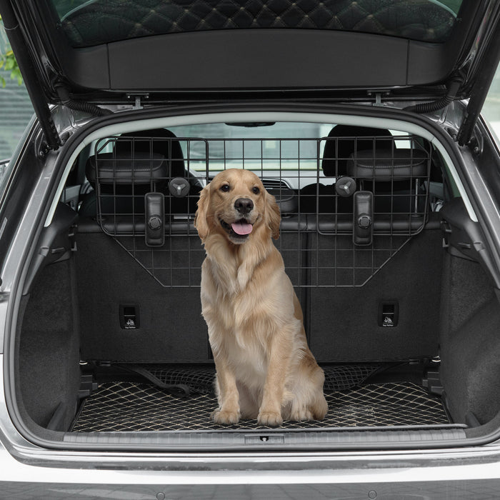 Pawhut 35.5\" - 47\" Vehicle Pet Barrier, Adjustable Dog Fence For Car Suv Truck, Universal Fit Expandable Safe Guard Gate, Black