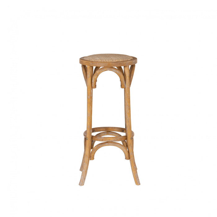 Rae Backless Rattan Barstool - Natural